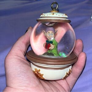 Rare Disney Dopey Dwarf Snow Globe Christmas Ornament